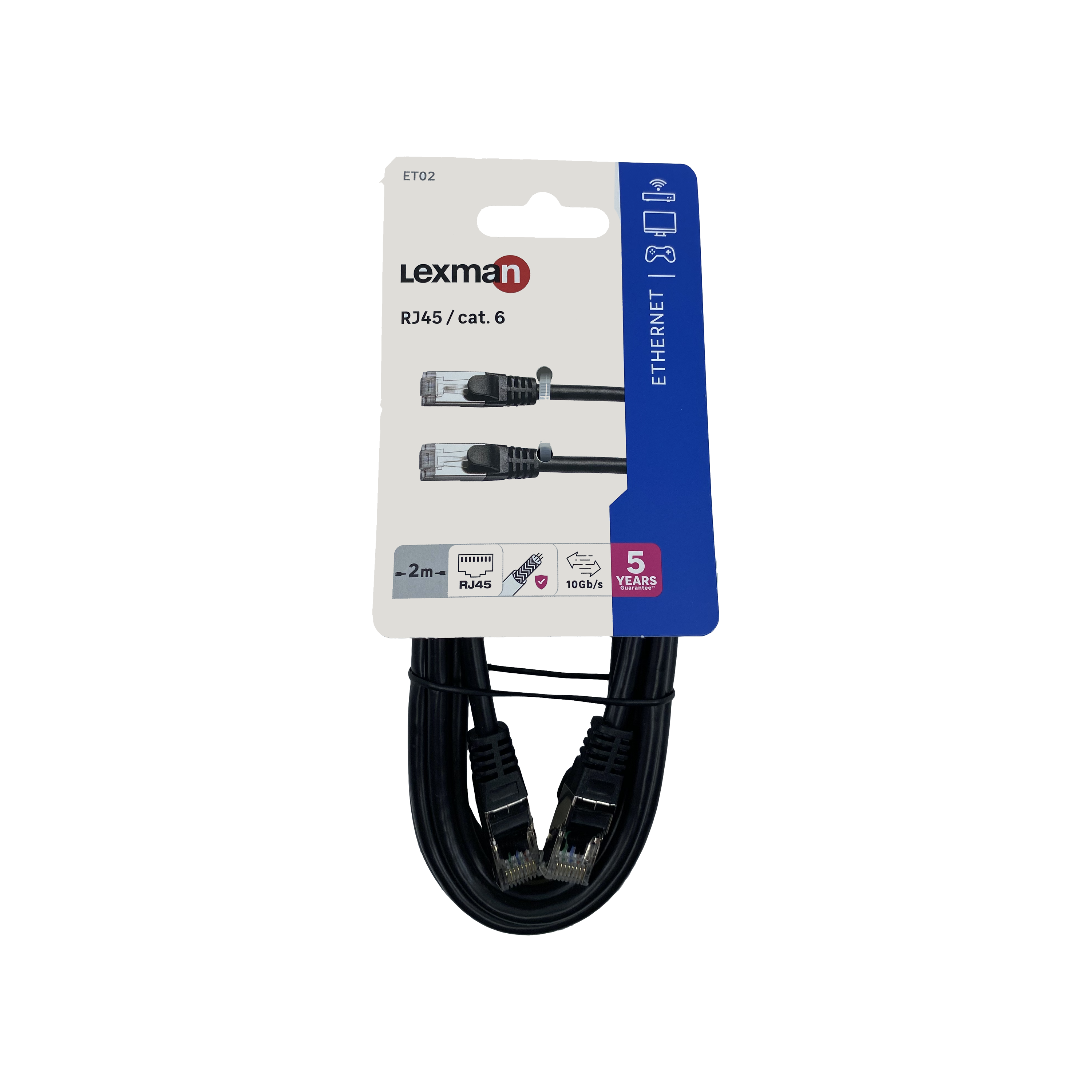 Câble RJ45 CAT6, blindé mâle / mâle, 2 m noir LEXMAN - 4
