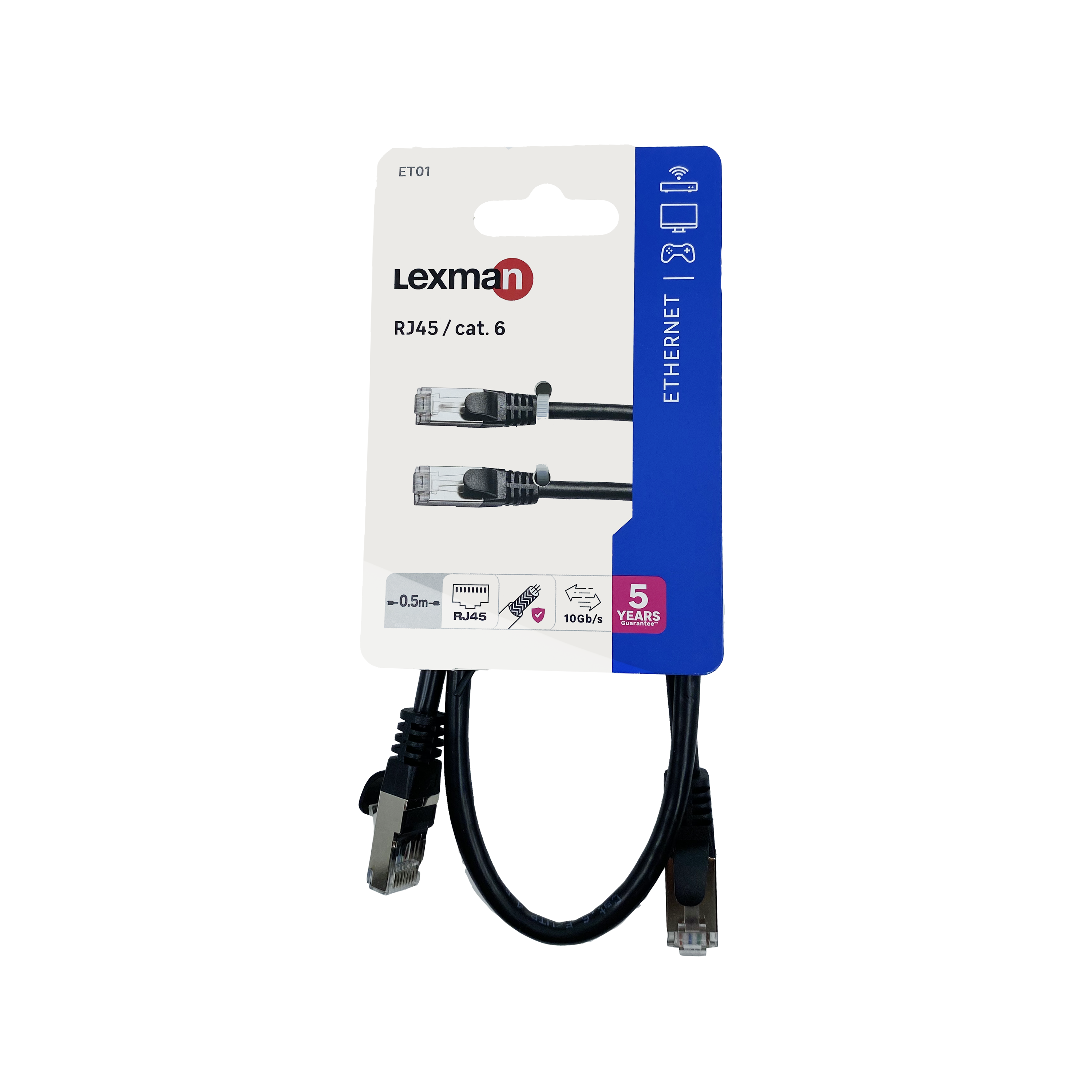 Câble RJ45 CAT6, blindé mâle / mâle, 0.5 m noir LEXMAN - 4