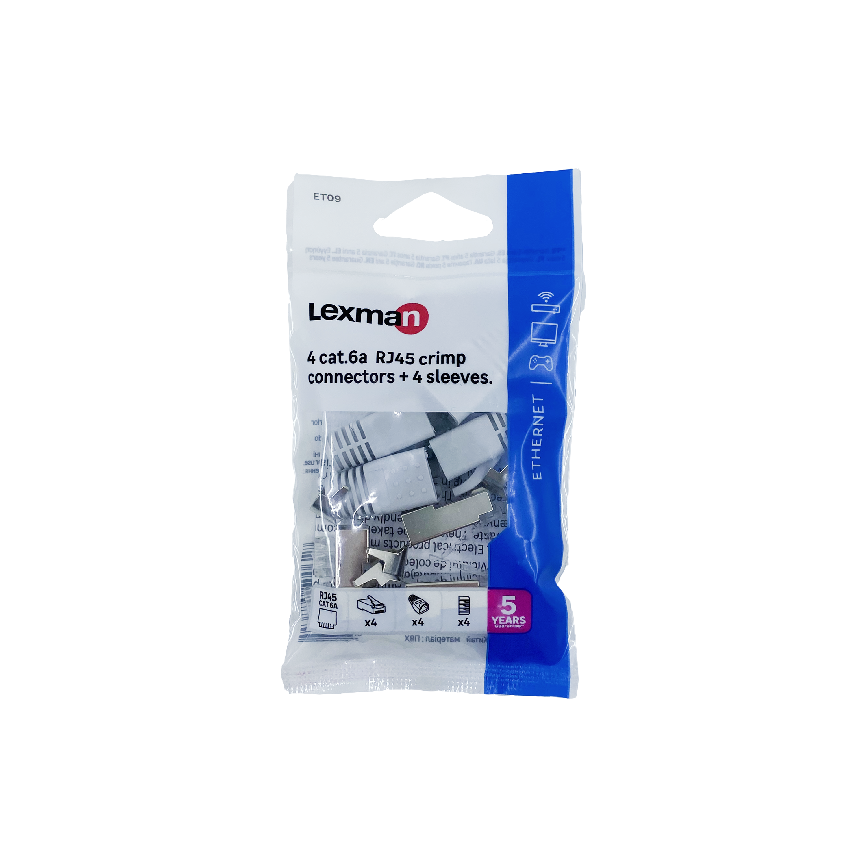 Lot de 4 fiches ethernet + manchons RJ45, CAT6A, Lexman - 2