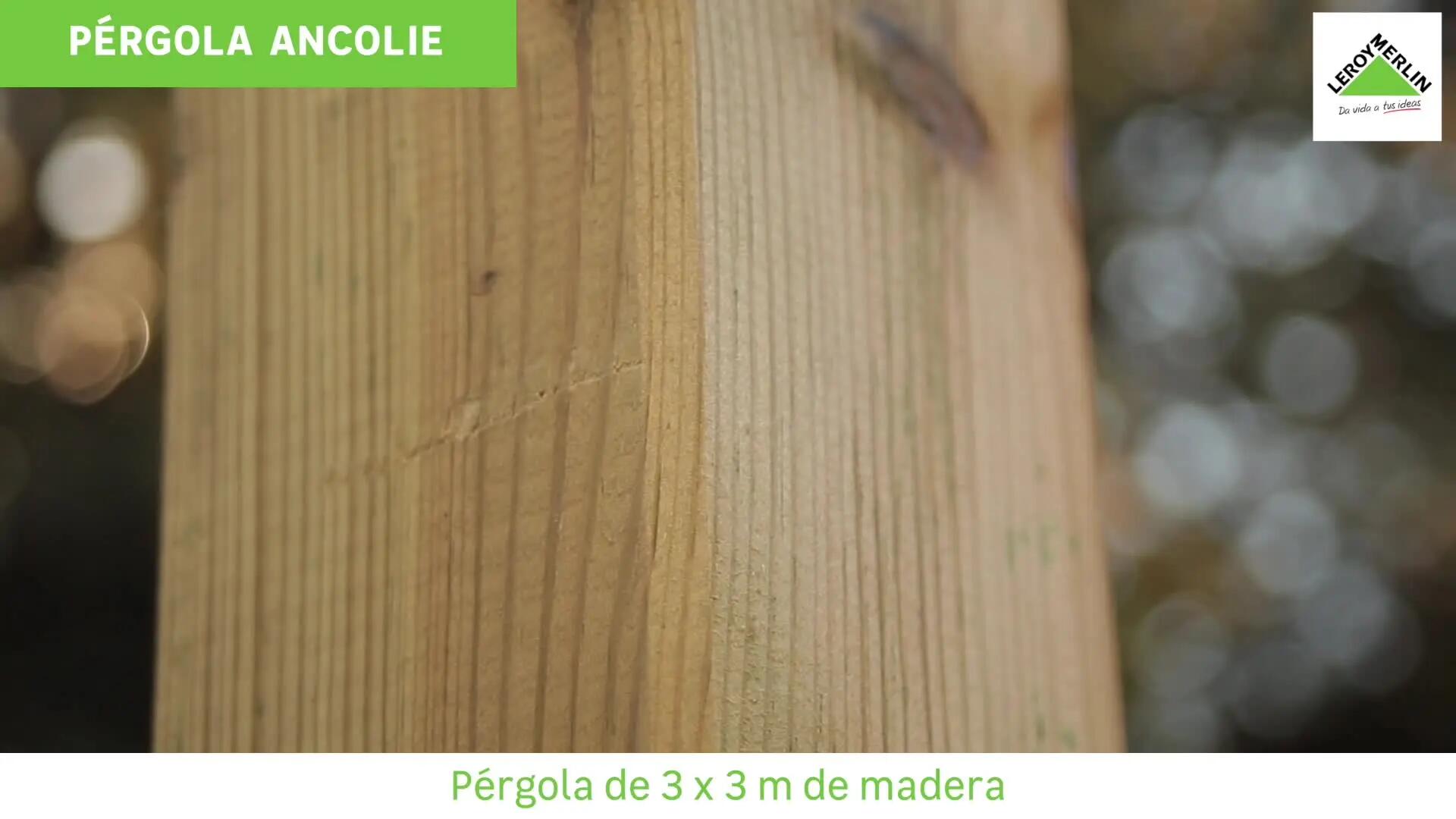 Pérgola de madera con cubierta FOREST STYLE Ancolie de 300 x 300 cm marrón - 3