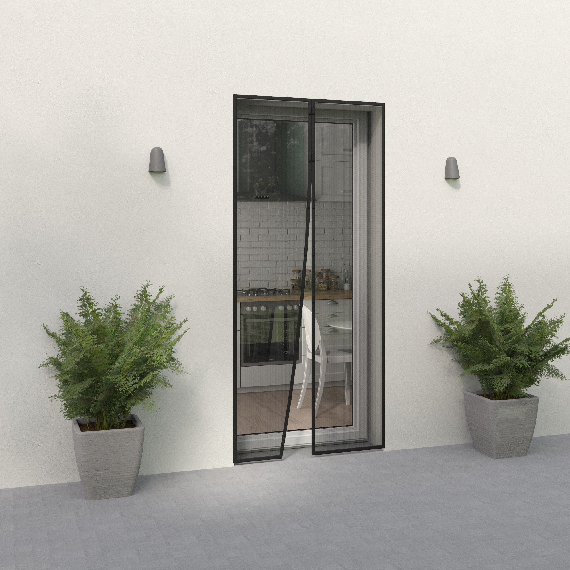 Moustiquaire H.220 x l.100cm rideau magnétique noir/pte fenêtre MOUSTIKIT OPTIMA - 2