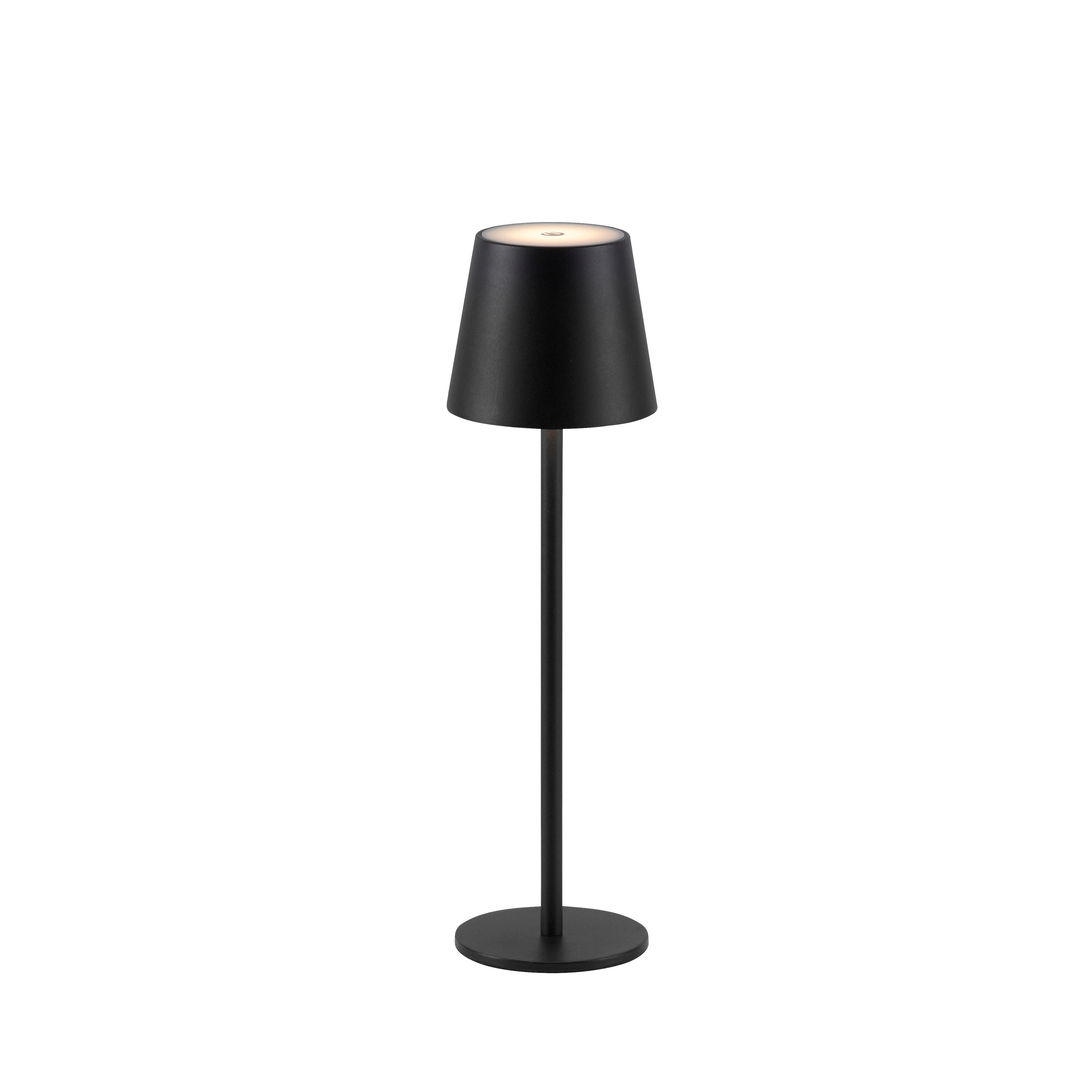 Lámpara de mesa sin cable táctil LED Euria JUST LIGHT con estructura de aluminio negro pantalla negra de aluminio luz cálida 3000K alimentación a red - 2