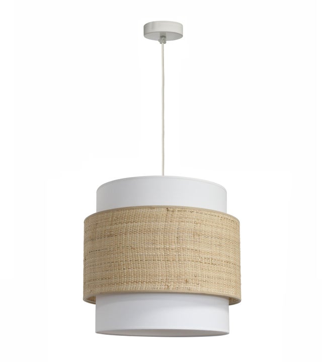 Lámpara de techo Maya E27 de 36x38 cm beige y blanco
