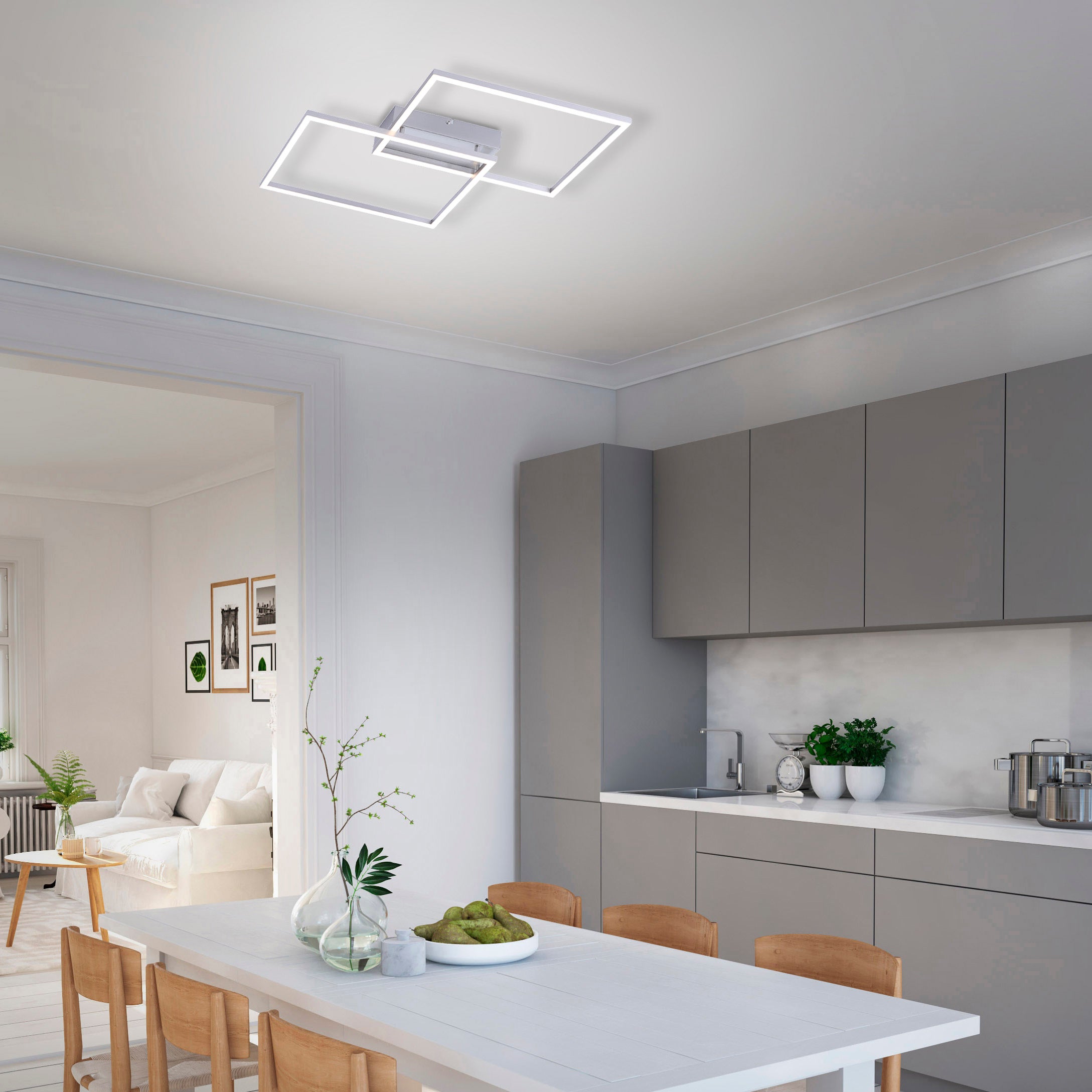 Plafón iven led 40w color luz regulable con mando níquel