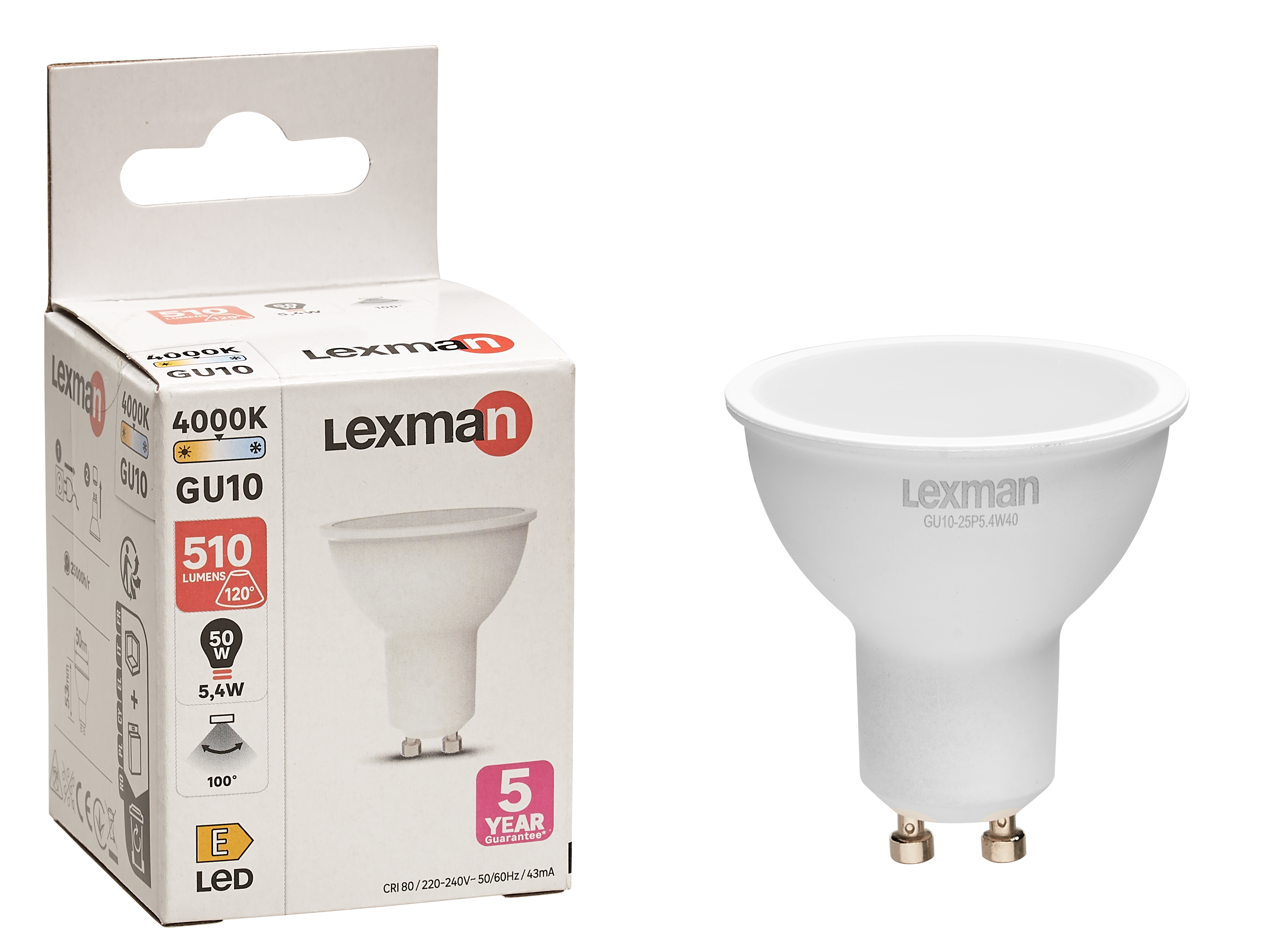 Żarówka LED GU10 5,4 W = 50 W 510 lm Neutralna biel Lexman - 6
