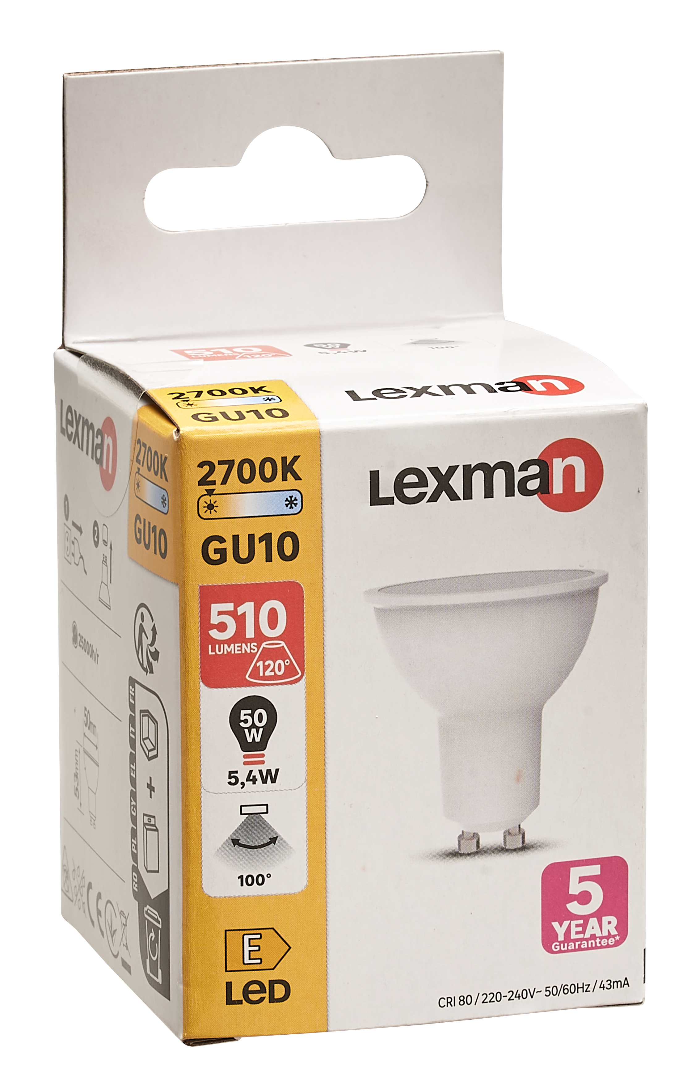 Żarówka LED GU10 5,4 W = 50 W 510 lm Ciepła biel Lexman - 11