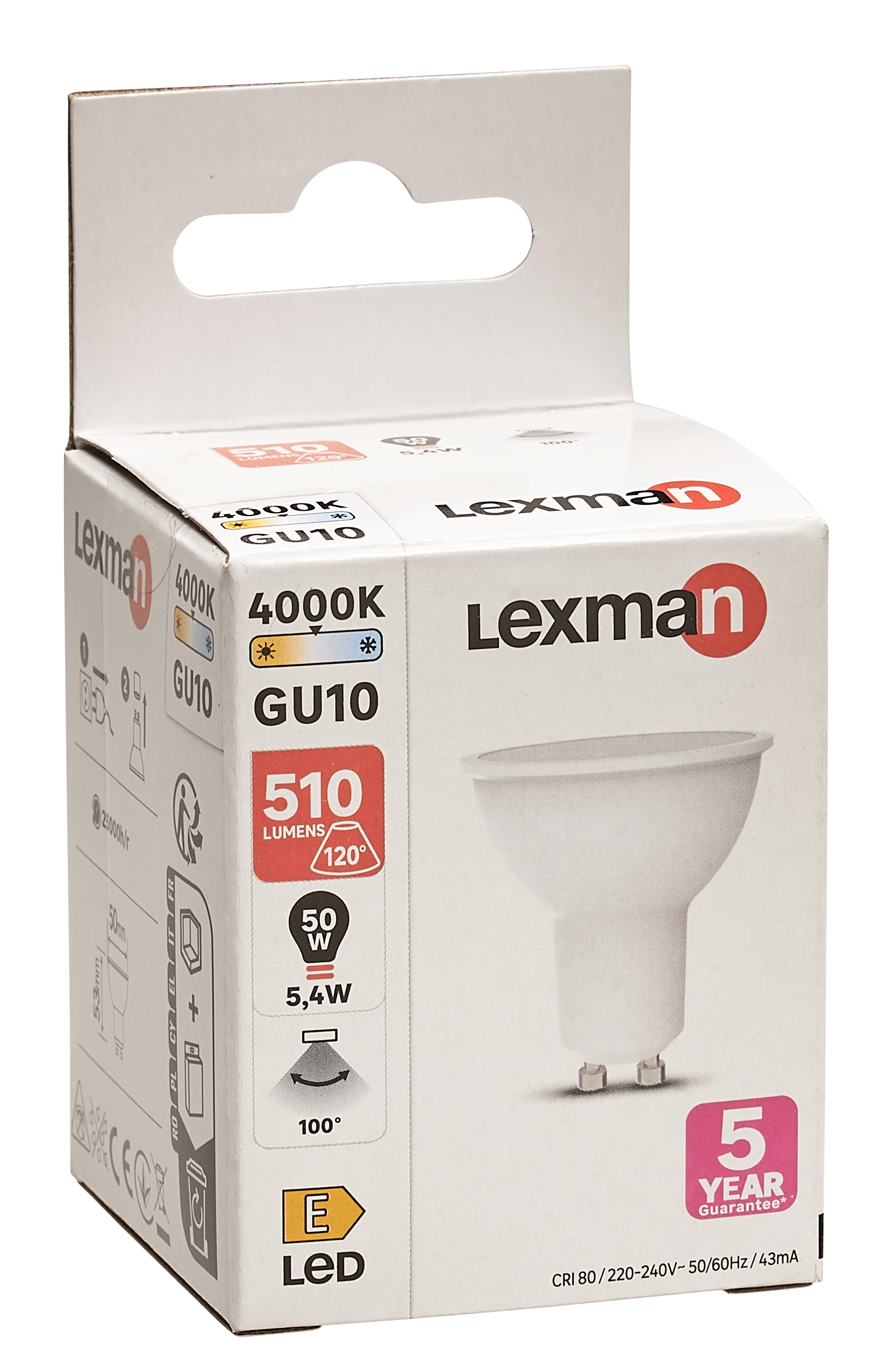 Żarówka LED GU10 5,4 W = 50 W 510 lm Neutralna biel Lexman - 11