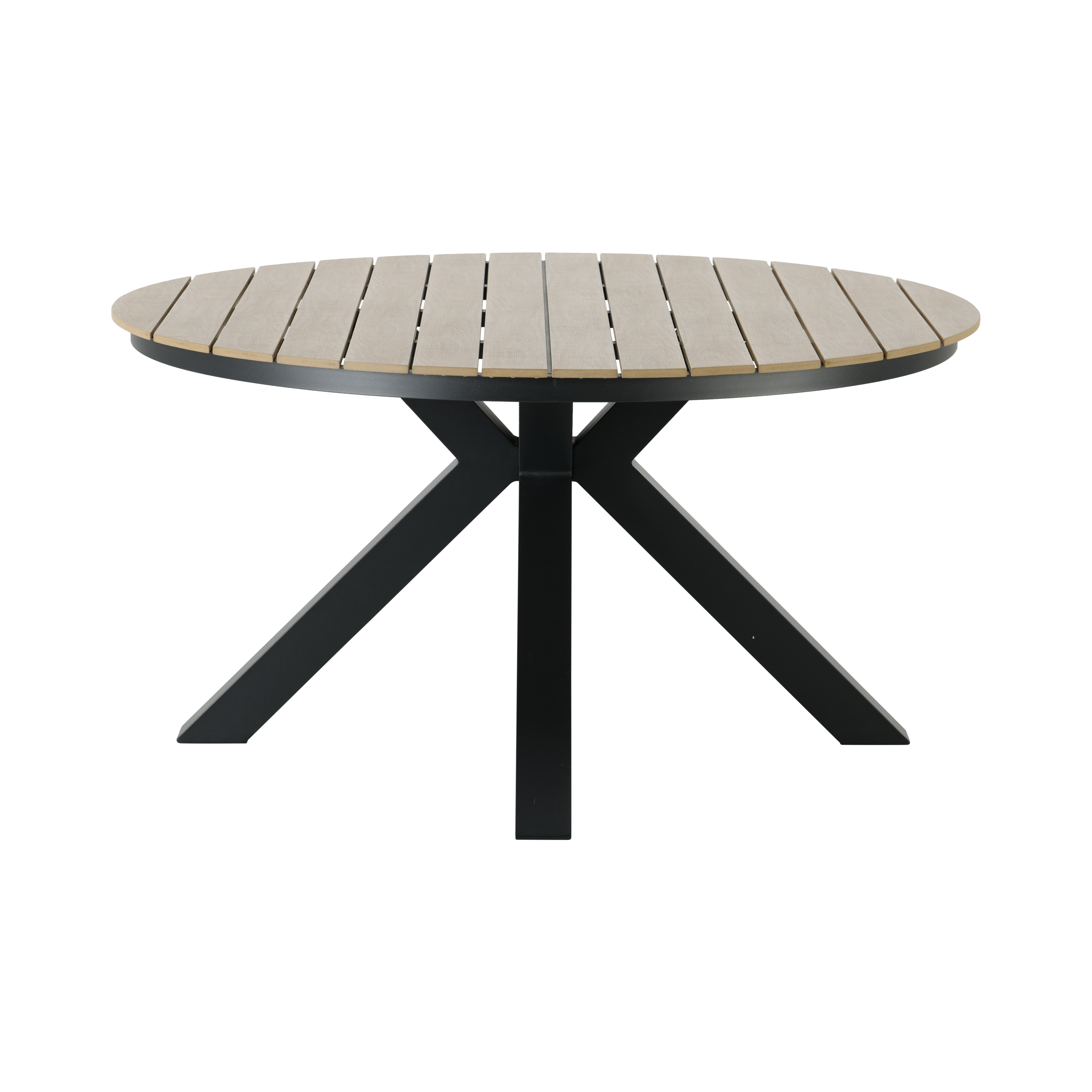 Mesa refeição madeira sintética e alumínio ⌀140 cm cinza escuro Naterial Clara - 2