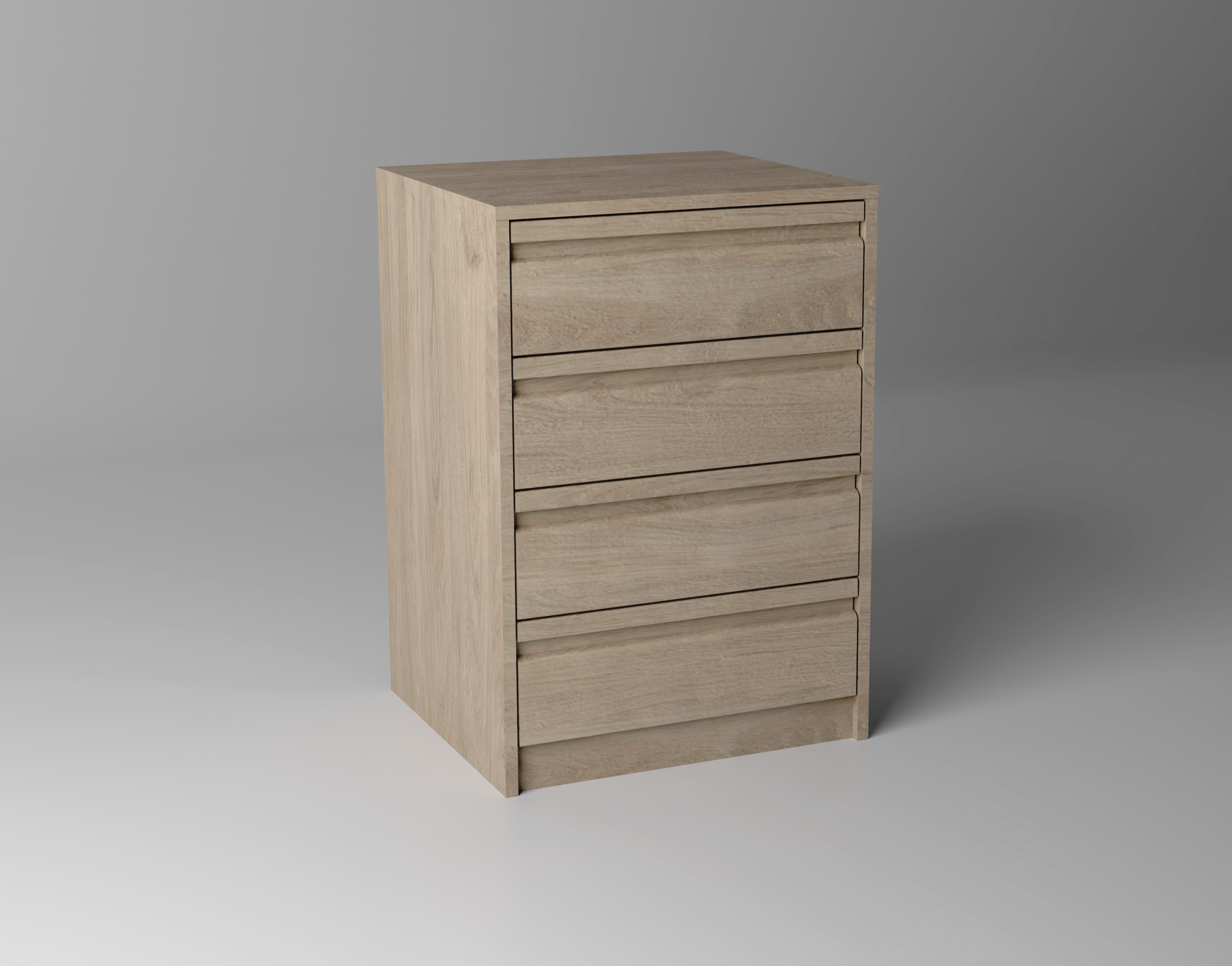 Cajonera montada One con 4 cajones de 50x72x45 cm roble - 6