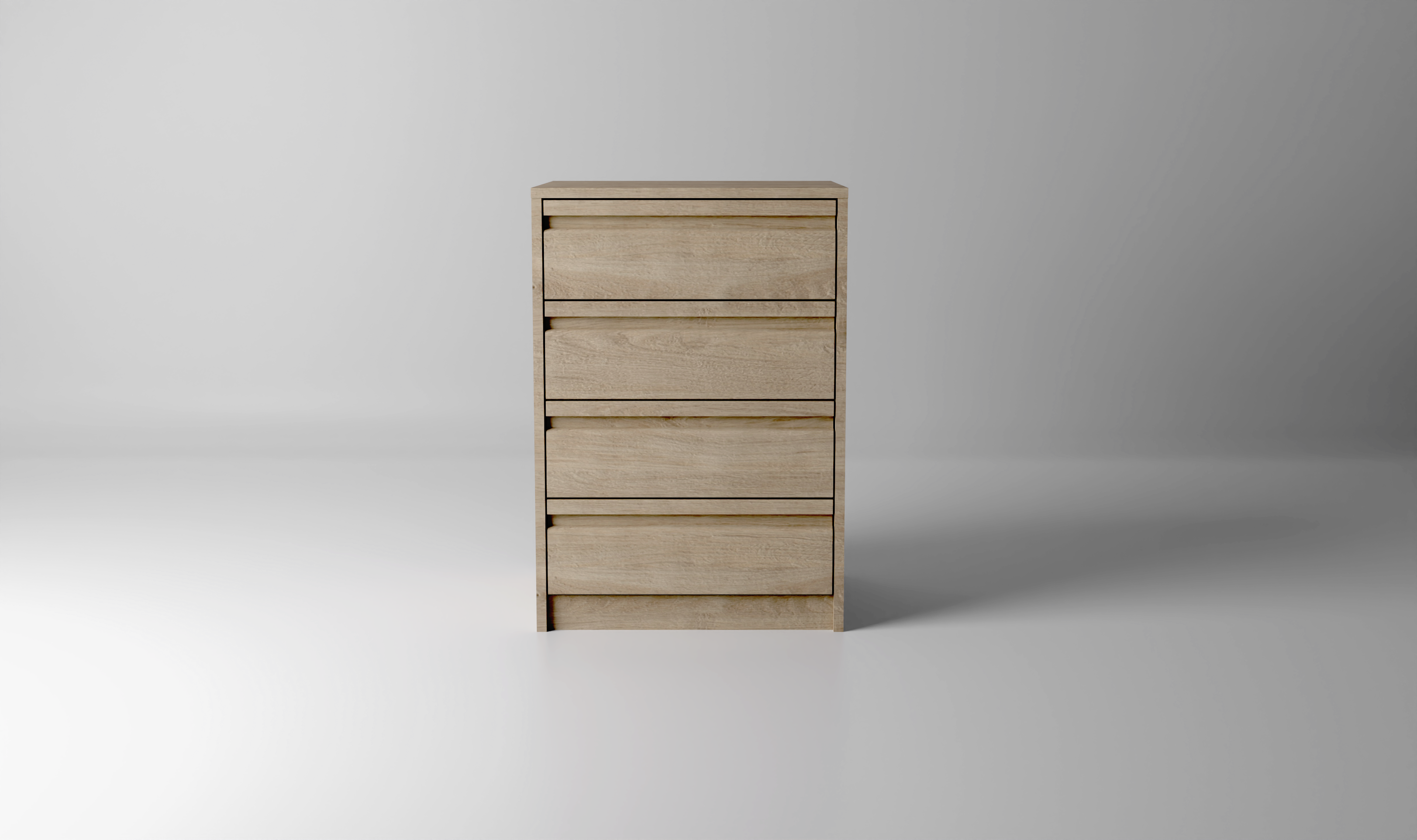 Cajonera montada One con 4 cajones de 50x72x45 cm roble - 5