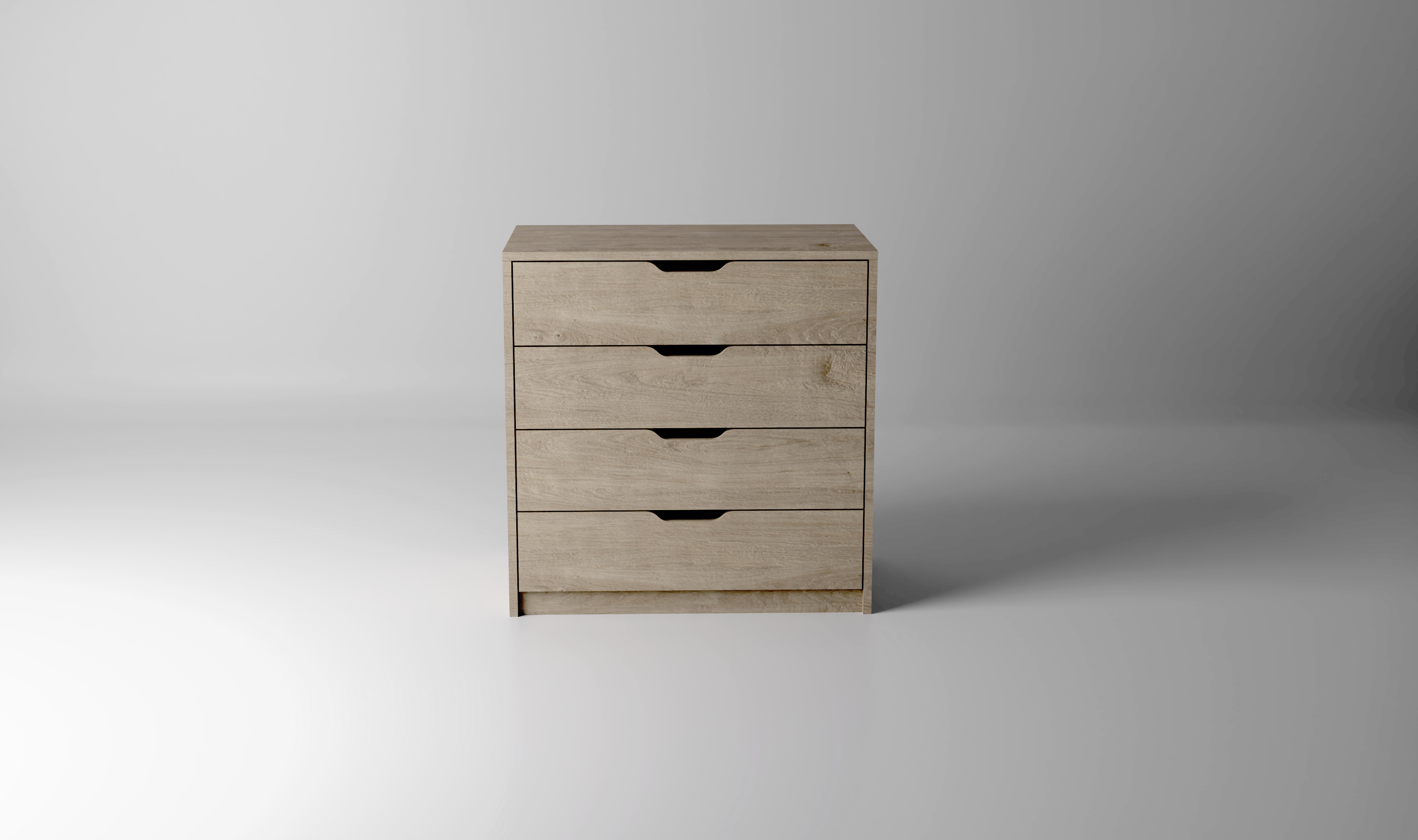 Cajonera de frente semiabierto One roble con 4 cajones de 70x72x45 cm - 2