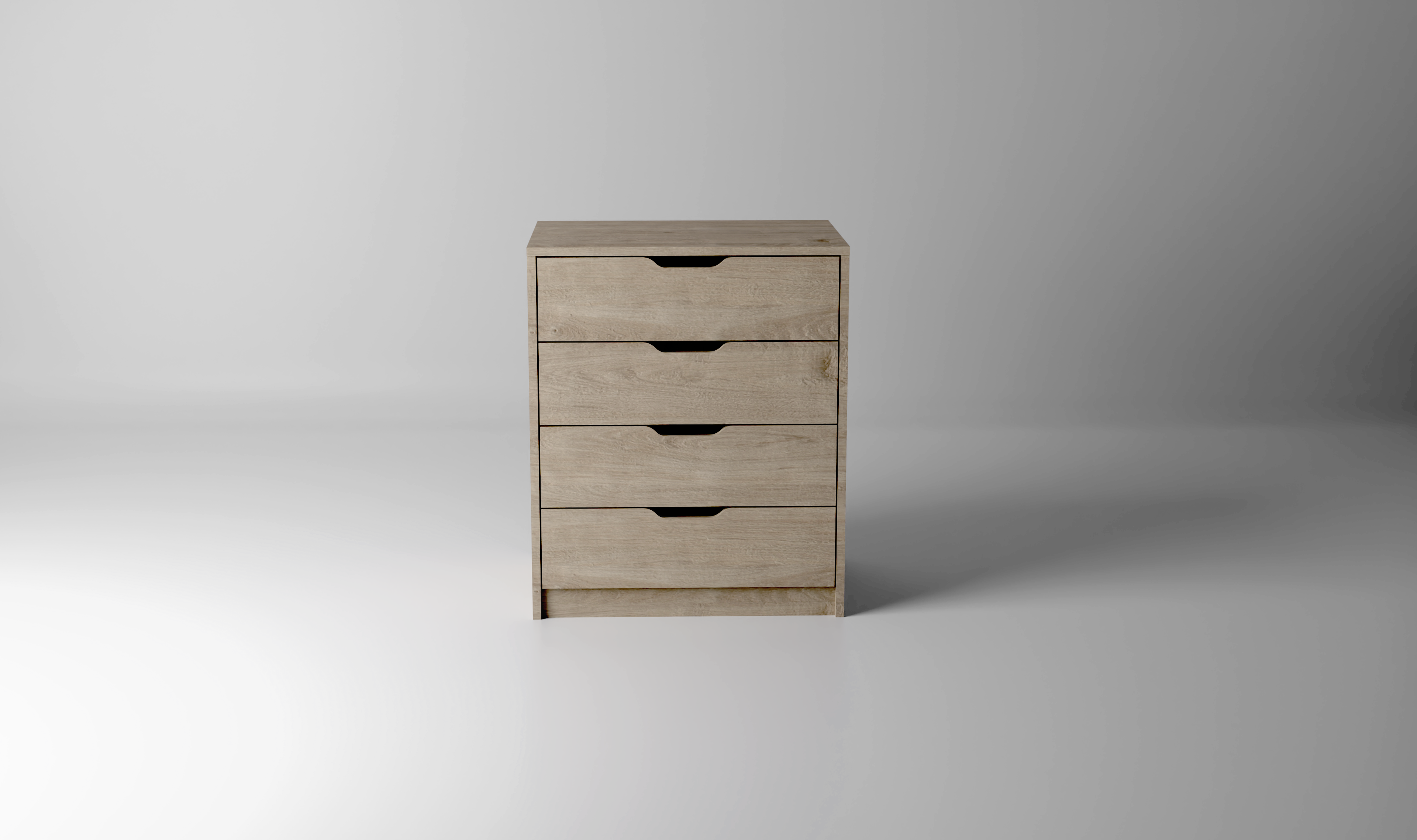 Cajonera de frente semiabierto One roble con 4 cajones de 60x72x45 cm - 2