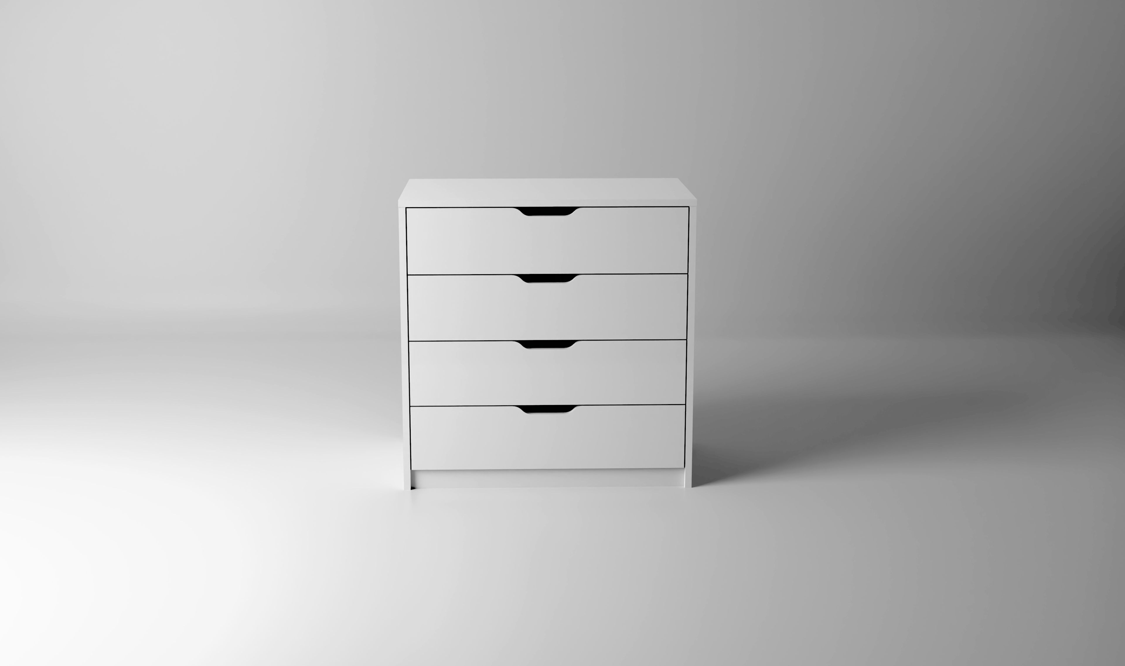 Cajonera de frente semiabierto One blanco con 4 cajones de 70x72x45 cm - 2