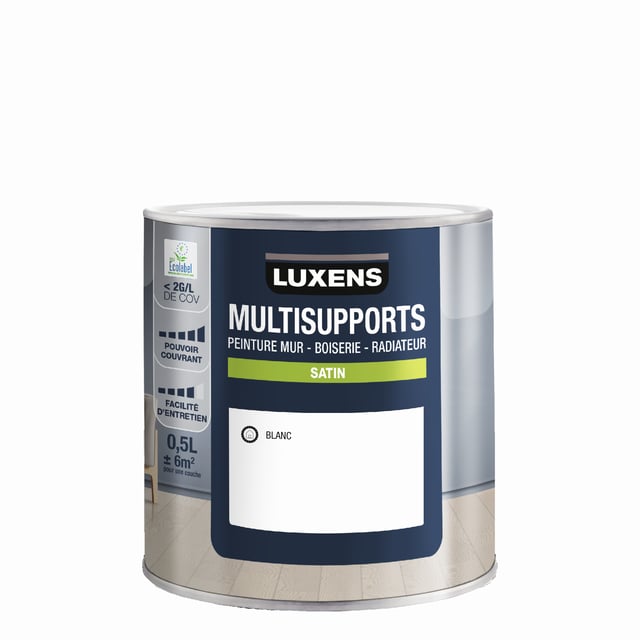 Peinture mur, boiserie, radiateur blanc satin LUXENS , 0.5L