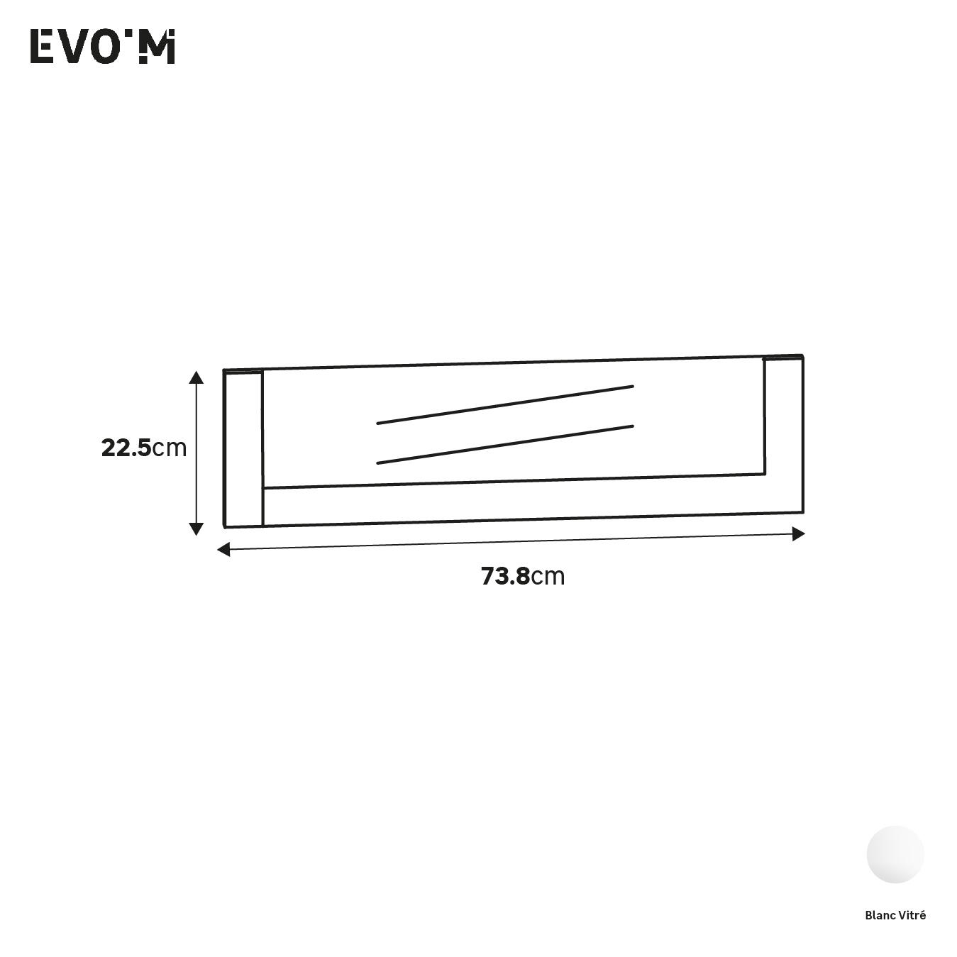 Frente para gaveta interior Spaceo Evo'M branco 73.8x22.5 cm - 5