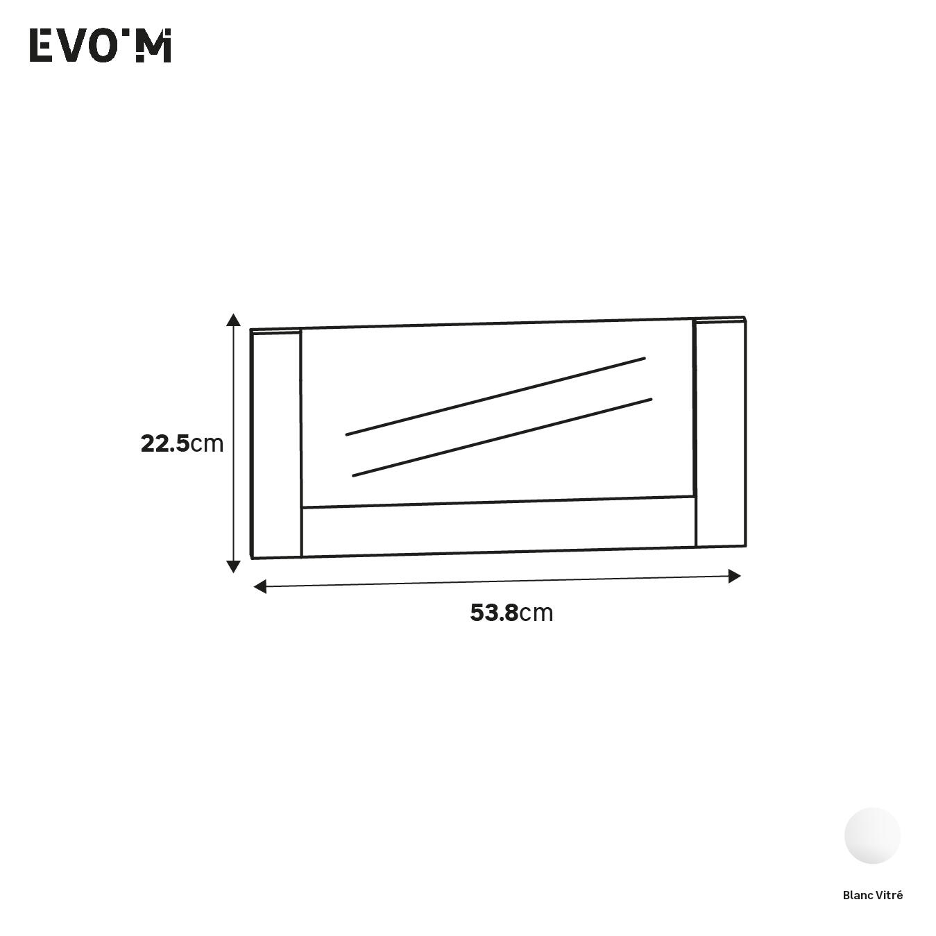 Frente para gaveta interior vidro Spaceo Evo'M branca 53.8x22.5 cm - 4