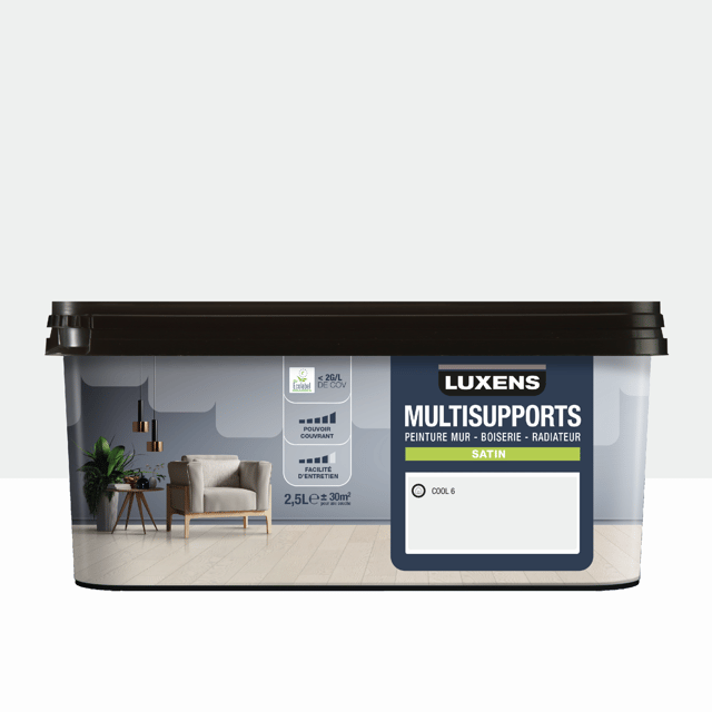 Peinture mur, boiserie, radiateur cool 6 satin LUXENS , 2.5L
