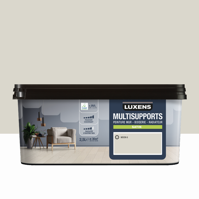 Peinture murale gris clair satin 2,5L