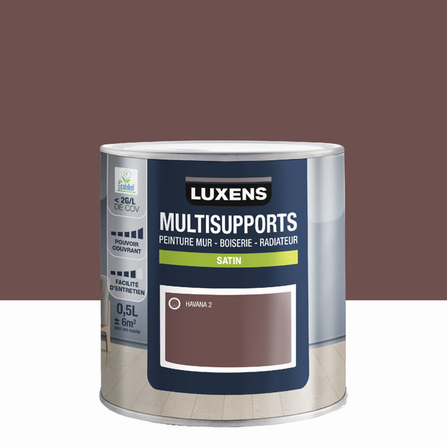 Peinture mur, boiserie, radiateur havana 2 satin LUXENS , 0.5L