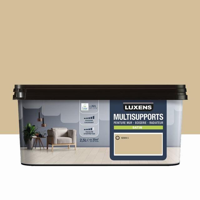 Peinture mur, boiserie, radiateur kenya 5 satin LUXENS , 2.5L