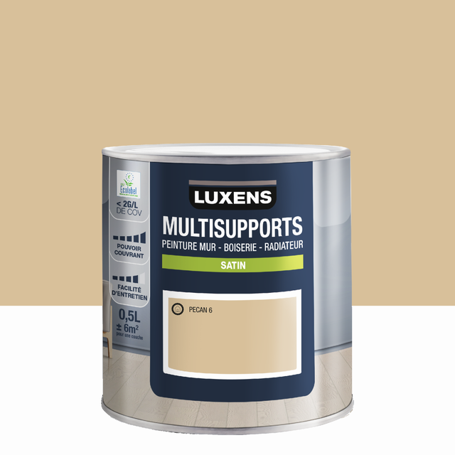 Peinture mur, boiserie, radiateur pecan 6 satin LUXENS , 0.5L