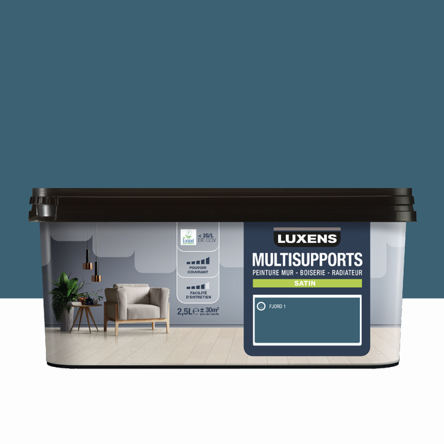Peinture mur, boiserie, radiateur fjord 1 satin LUXENS , 2.5L