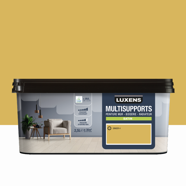 Peinture mur, boiserie, radiateur ginger 4 satin LUXENS , 2.5L