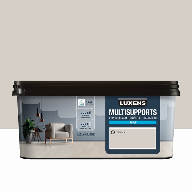 Peinture mur, boiserie, radiateur trench 6 mat LUXENS , 2.5L