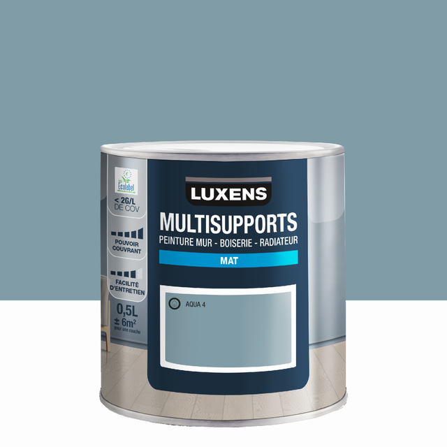 Peinture mur, boiserie, radiateur aqua 4 mat LUXENS , 0.5L