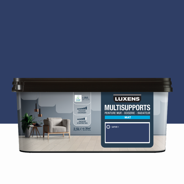 Peinture mur, boiserie, radiateur saphir 1 mat LUXENS , 2.5L