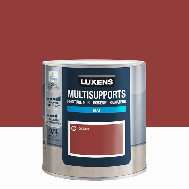 Peinture mur, boiserie, radiateur cocktail 1 mat LUXENS , 0.5L