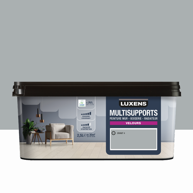 Peinture mur, boiserie, radiateur granit 4 velours LUXENS , 2.5L