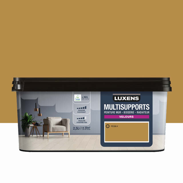 Peinture mur, boiserie, radiateur pecan 4 velours LUXENS , 2.5L