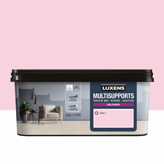 Peinture mur, boiserie, radiateur candy 6 velours LUXENS , 2.5L