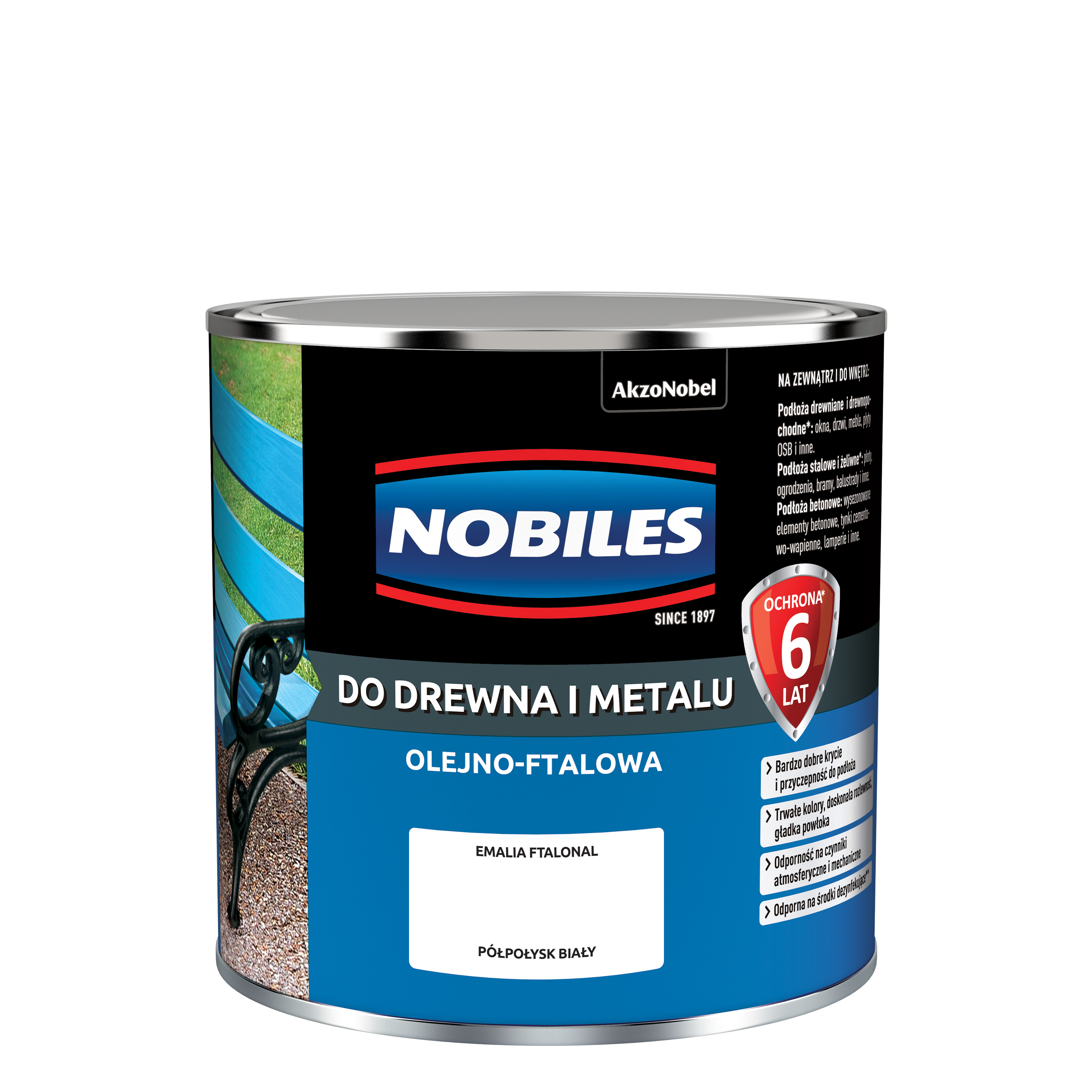 Farba specjalistyczna wewnętrzna NOBILES FTALONAL 0,25L BIALY Biały NOBILES
