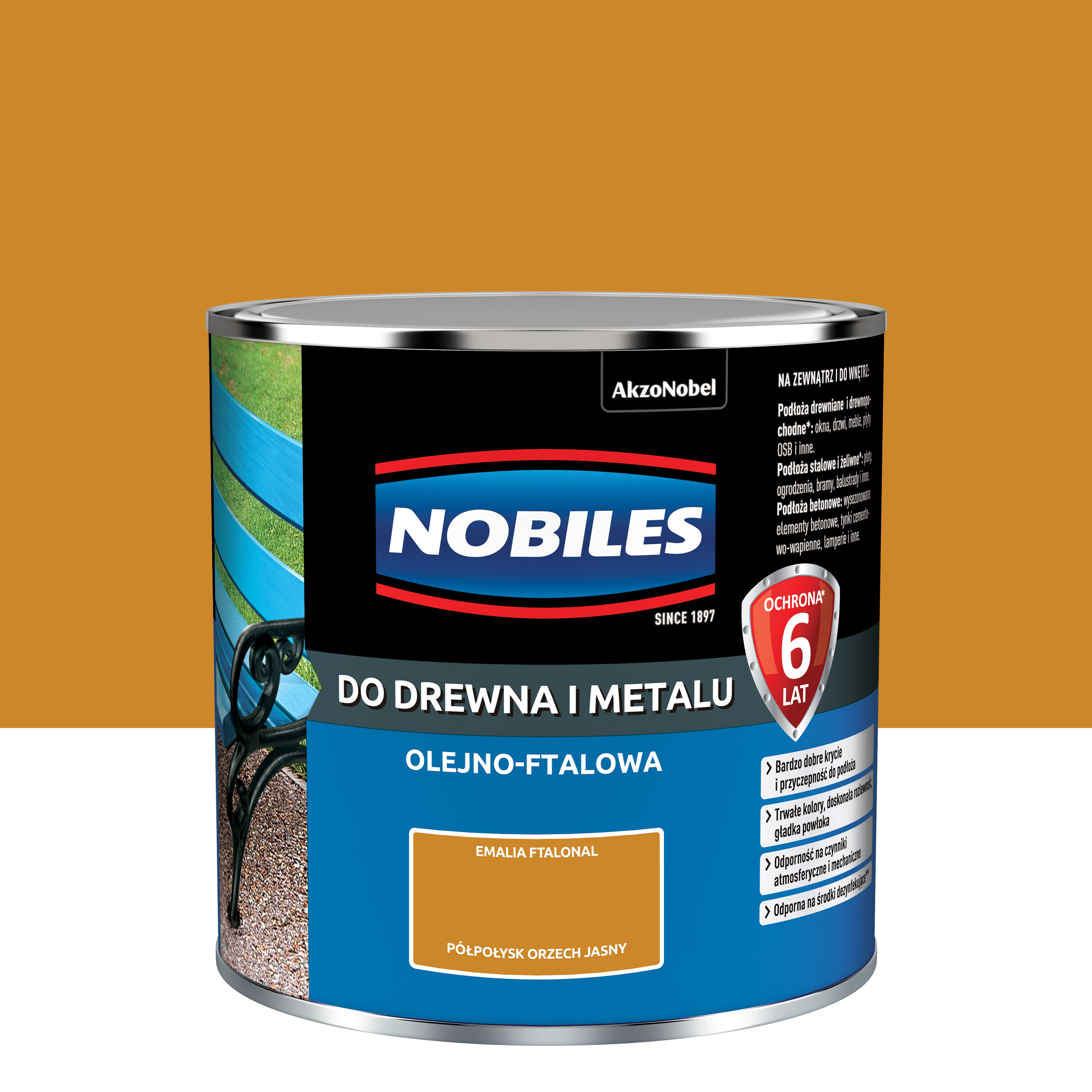 Farba specjalistyczna wewnętrzna NOBILES FTALONAL 0,25L ORZECH JASNY Orzech Jasny NOBILES