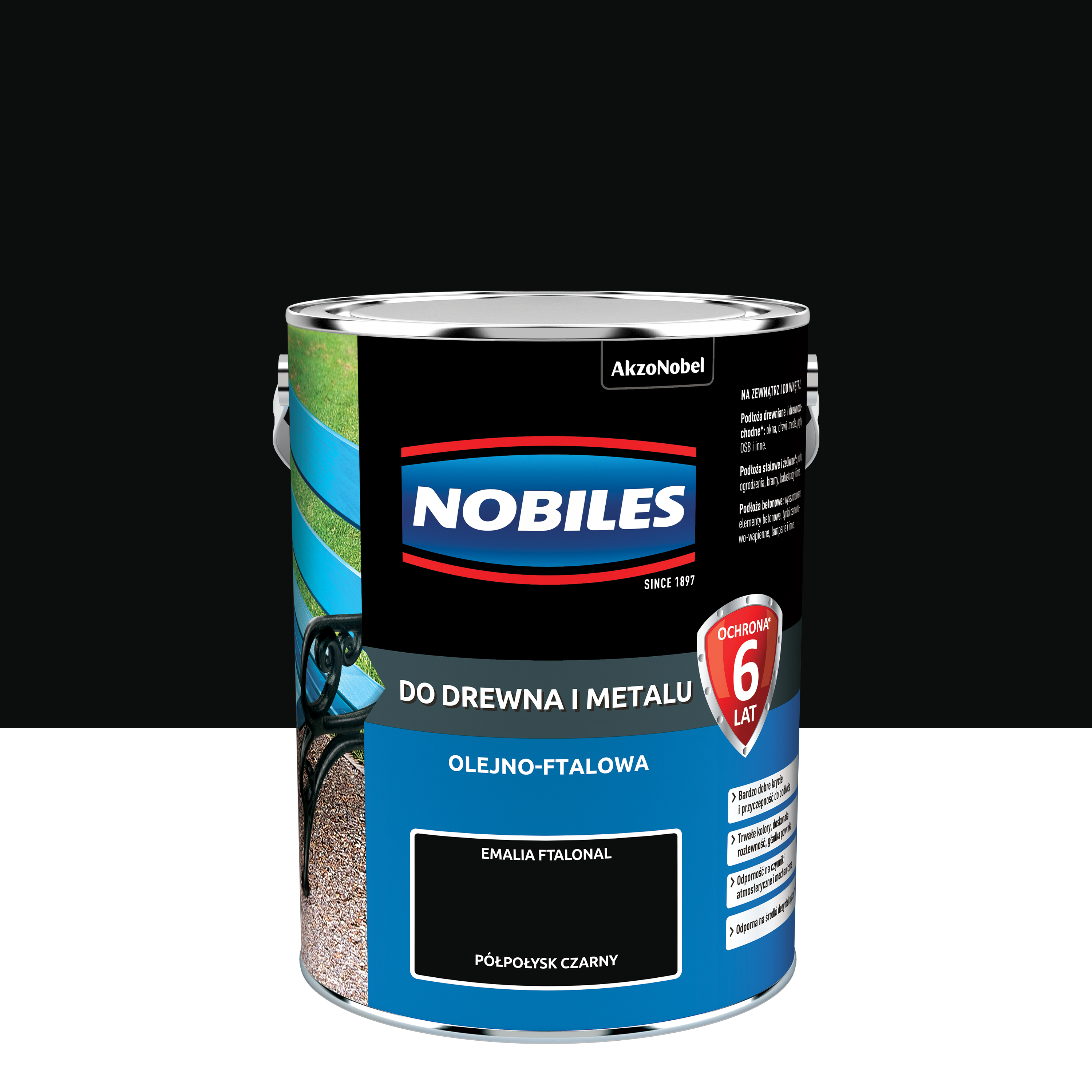 Farba specjalistyczna wewnętrzna NOBILES FTALONAL 5L CZARNY Czarny NOBILES