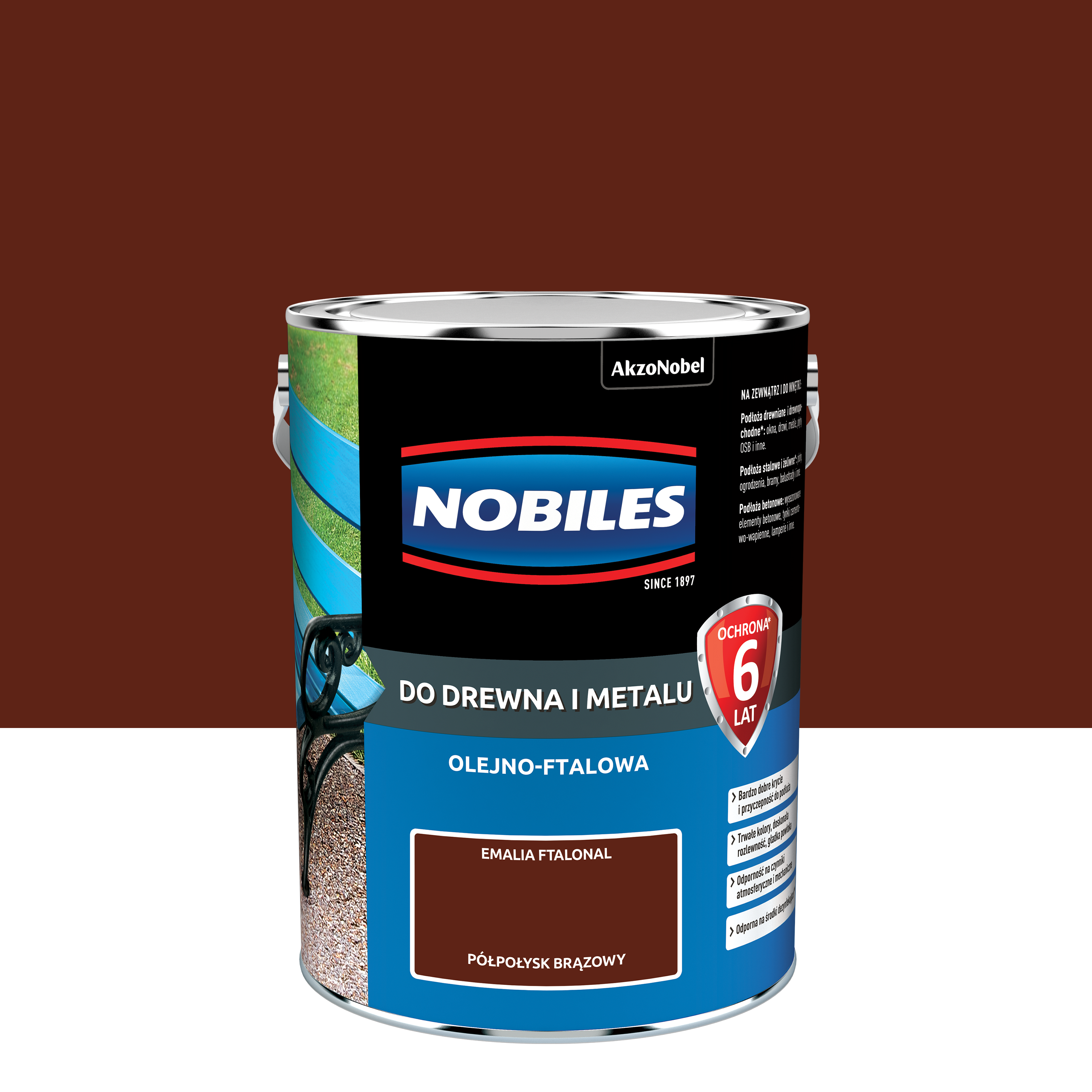 Farba specjalistyczna wewnętrzna NOBILES FTALONAL 5L BRAZOWY Brązowy NOBILES