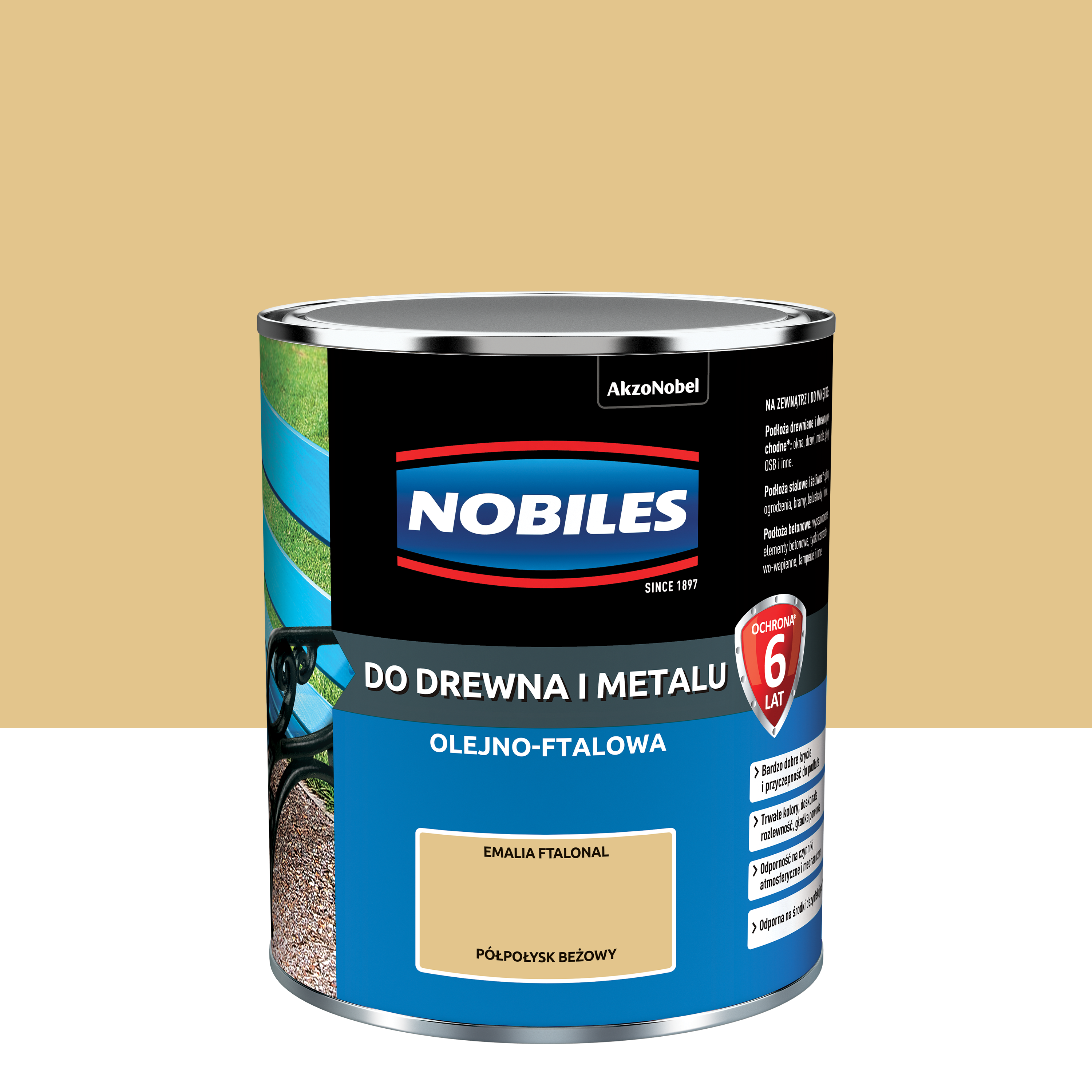 Farba specjalistyczna wewnętrzna NOBILES FTALONAL 0,7L BEZOWY Beżowy NOBILES