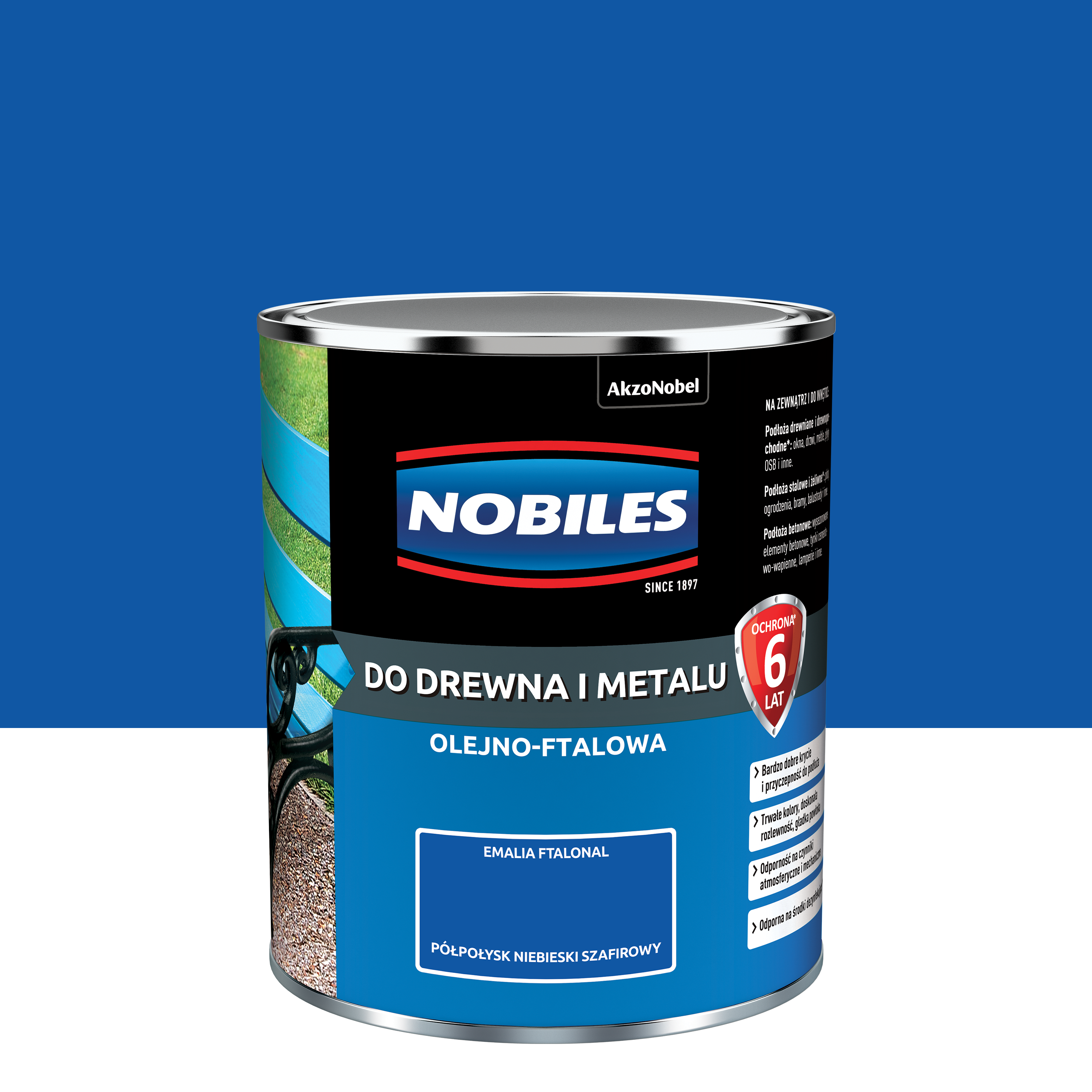 Farba specjalistyczna wewnętrzna NOBILES FTALONAL 0,7L NIEBIESKI SZAFIR Niebieski Szafirowy NOBILES