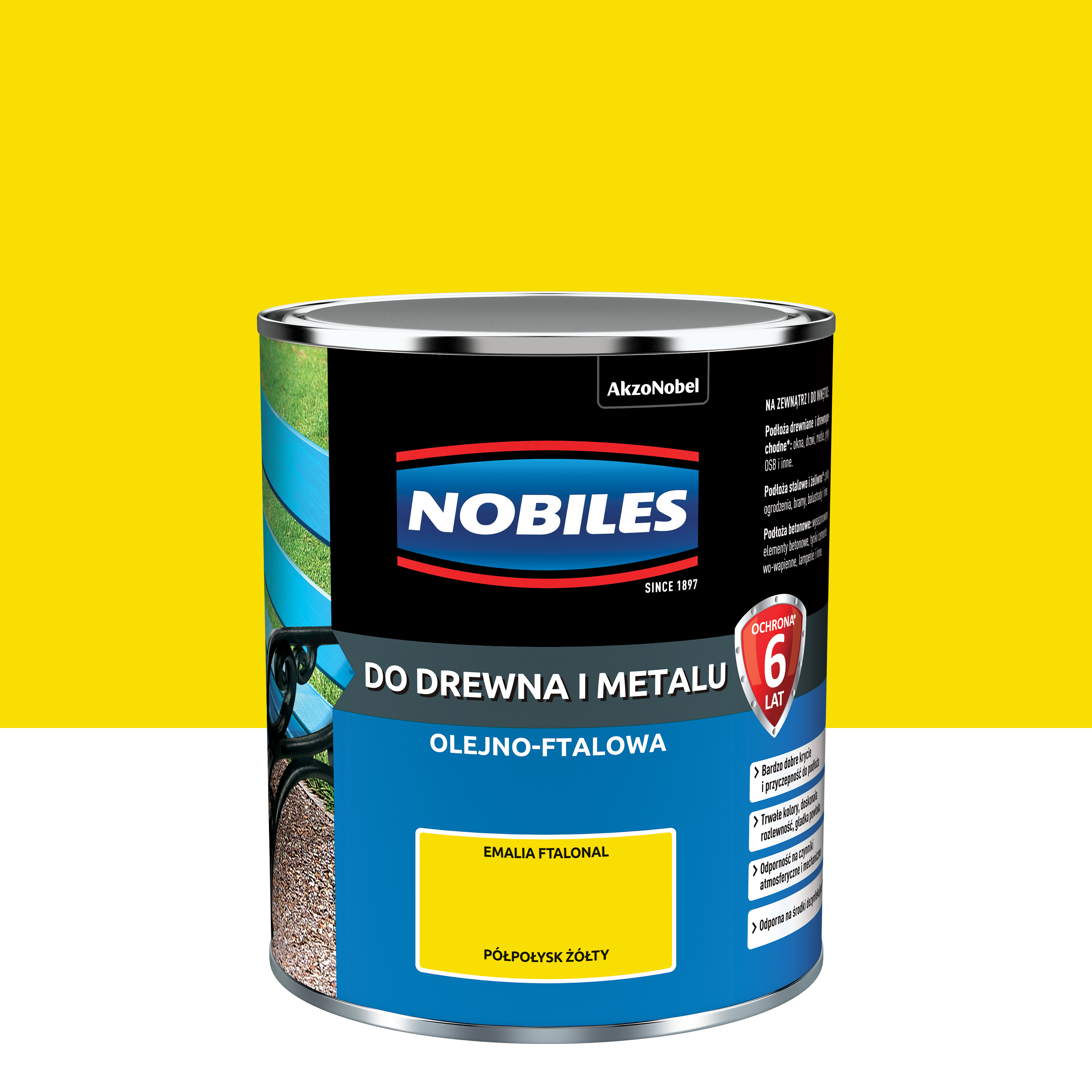 Farba specjalistyczna wewnętrzna NB S FTALONAL ZOLTY 0,7L Żółty NOBILES