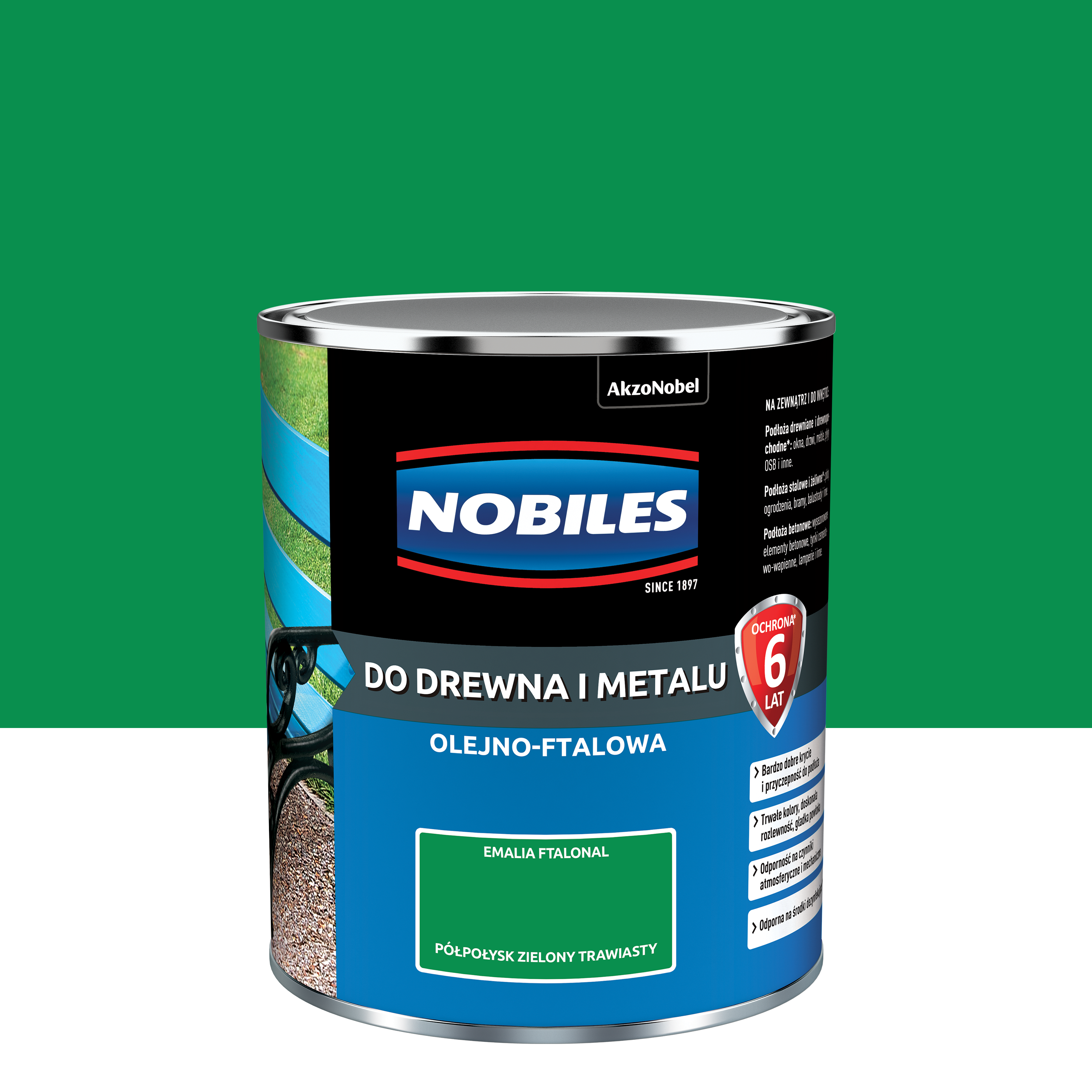 Farba specjalistyczna wewnętrzna NOBILES FTALONAL 0,7L ZIELONY TRAWIAS Zielony Trawiasty NOBILES
