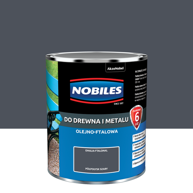 Farba specjalistyczna wewnętrzna NOBILES FTALONAL 0,7L SZARY Szary NOBILES