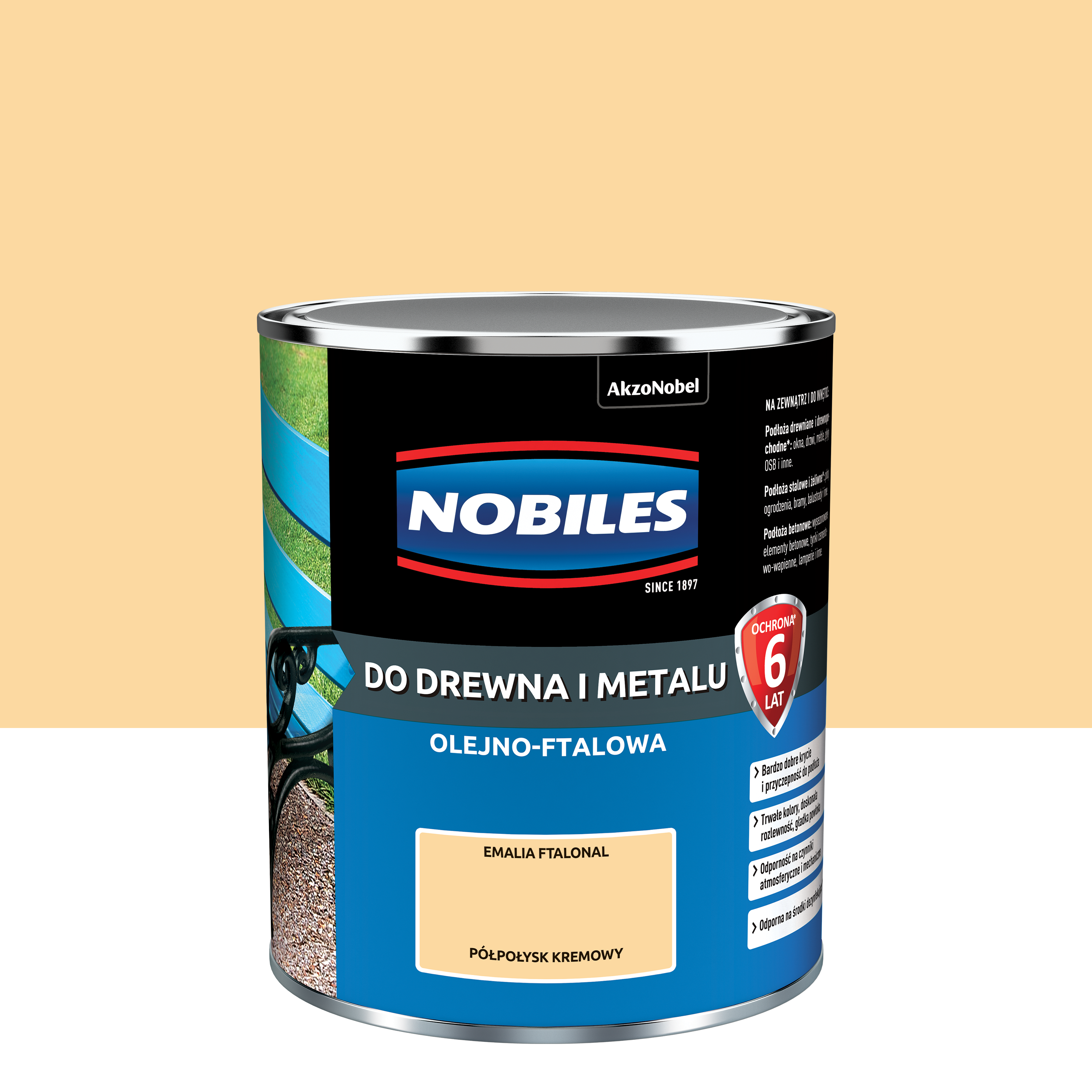 Farba specjalistyczna wewnętrzna NOBILES FTALONAL 0,7L KREMOWY Kremowy NOBILES