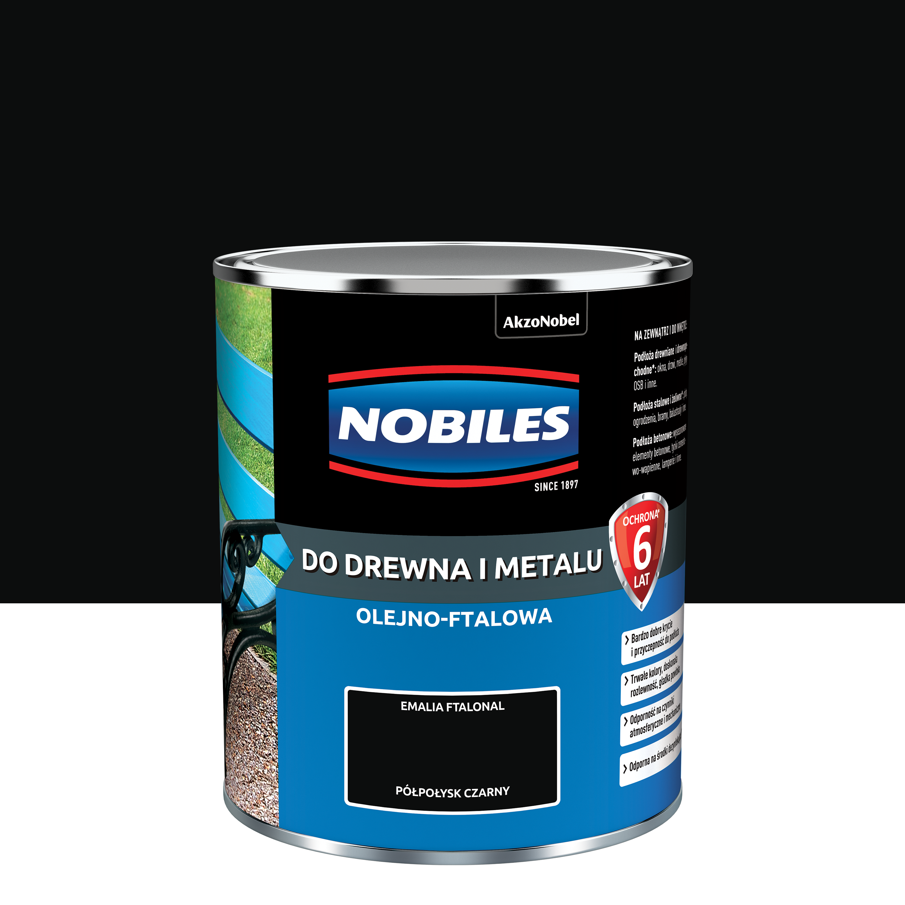 Farba specjalistyczna wewnętrzna NOBILES FTALONAL 0,7L CZARNY Czarny NOBILES