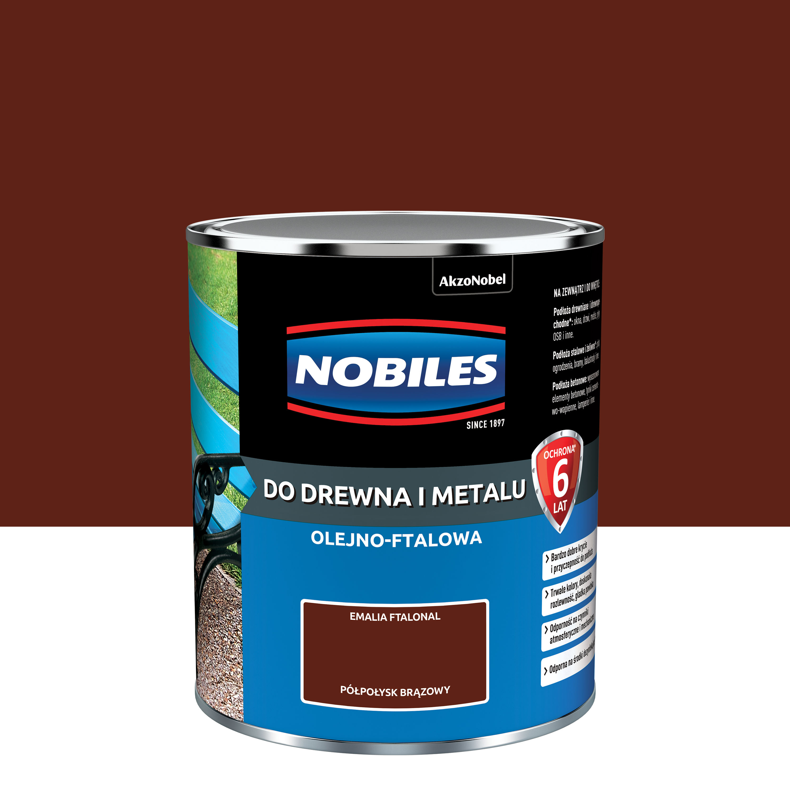 Farba specjalistyczna wewnętrzna NOBILES FTALONAL 0,7L BRAZOWY Brązowy NOBILES