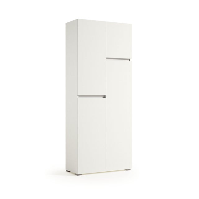 Mobile lavanderia con portascope Laundry 4 ante in truciolare P 37 x L 80 x H 195 cm bianco