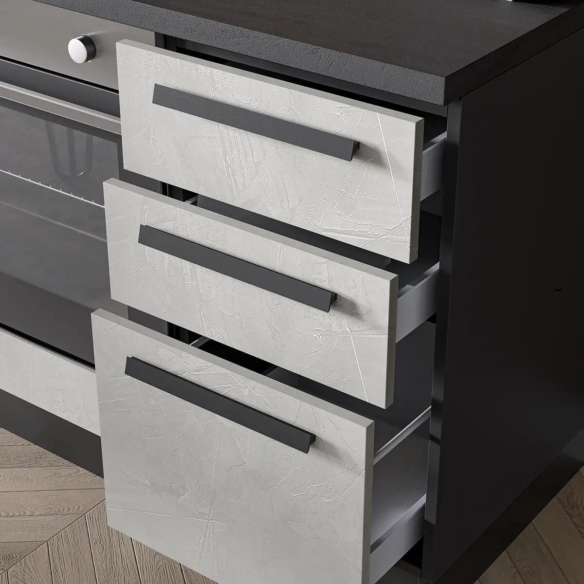 Cucina montata Amber con elettrodomenstici e cappa Inka L 195 cm - 5