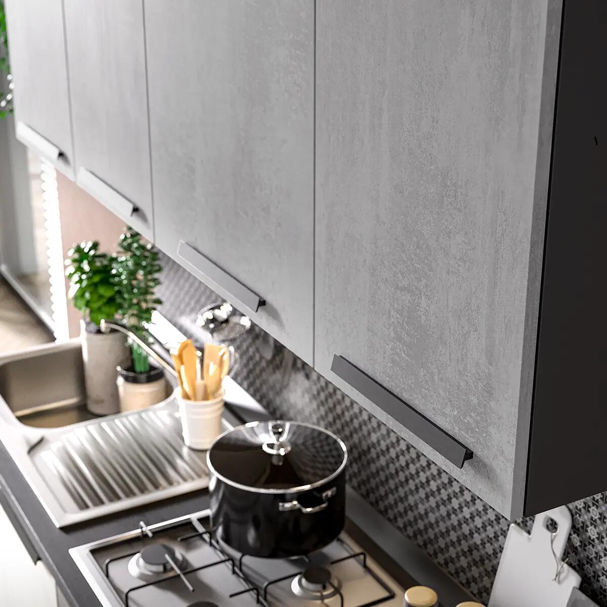 Cucina montata Amber con elettrodomenstici e cappa Inka L 195 cm - 4