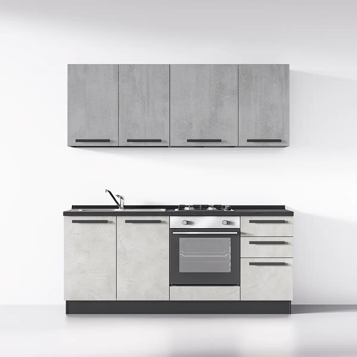 Cucina montata Amber con elettrodomenstici e cappa Inka L 195 cm - 3